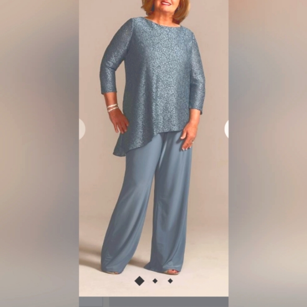 Oleg Cassini asymmetrical special event blouse.